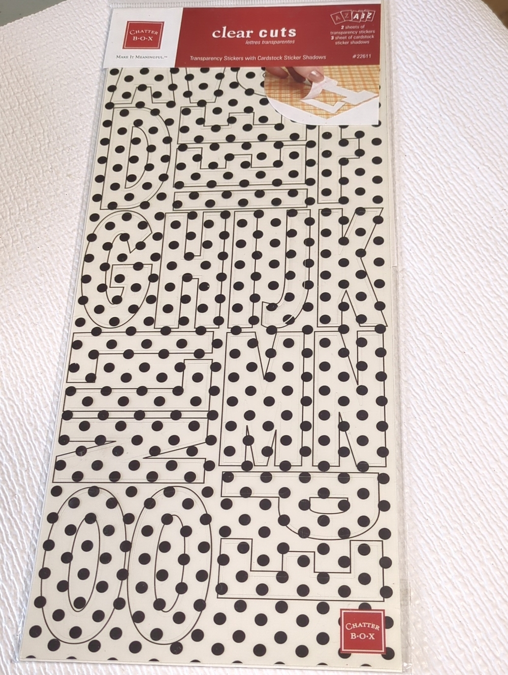🏵️Chatter Box -Black Dot- Clearcuts Transparent Stickers with Cardstock Shadows